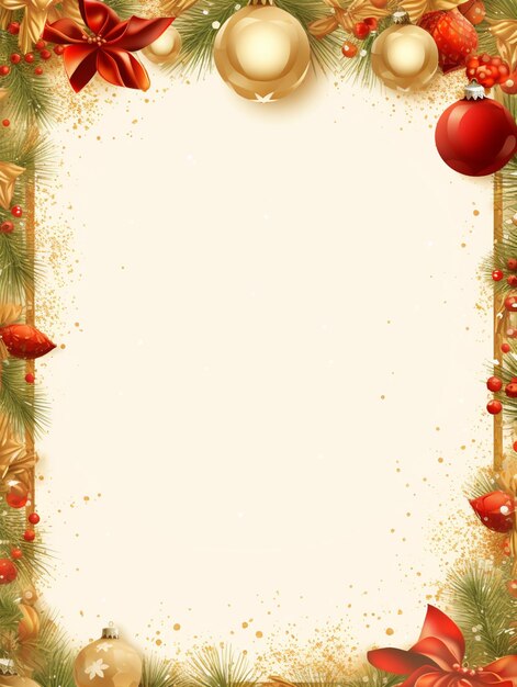 Photo christmas background with a border of fir branches generative ai