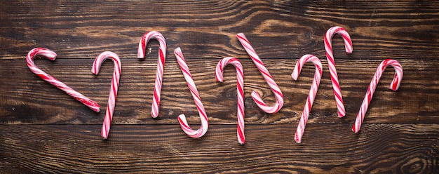 Photo christmas background with candy cane