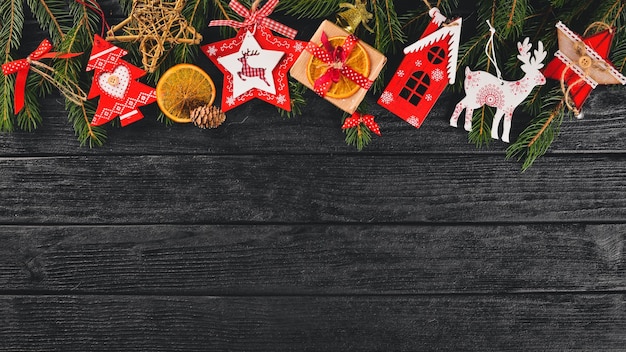 christmas background with christmas tree and christmas tree decorations