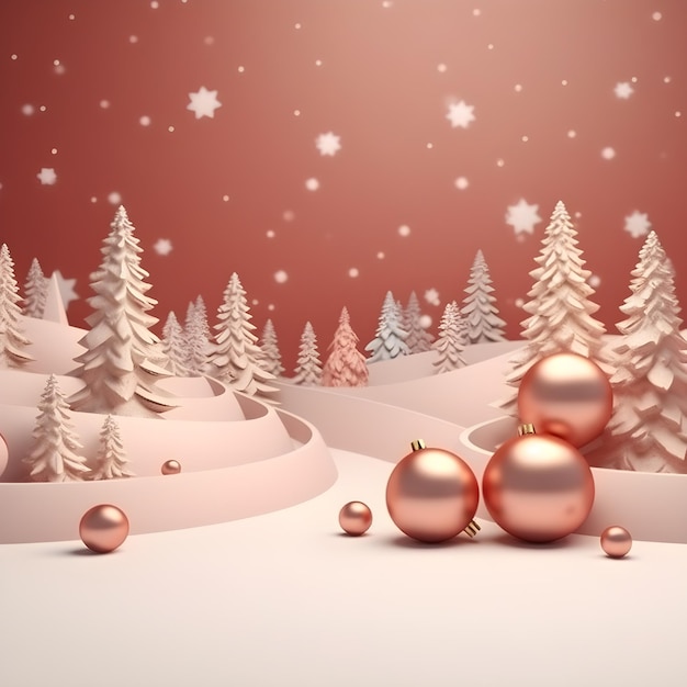 Christmas background with copy space for text 3d rendering realistic