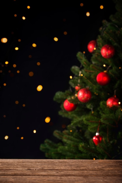 Christmas background with defocused tree