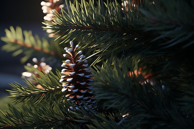 Фото Рождественский фон с еловыми ветвями