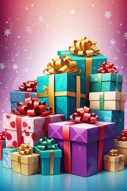 Christmas background with gift boxes