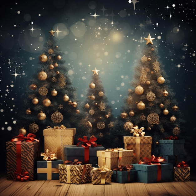 Christmas Background with Gifts