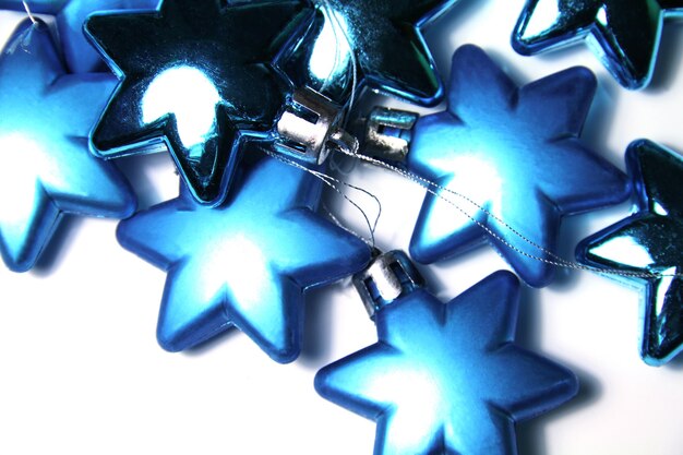 Christmas background with glass ornament in star shape