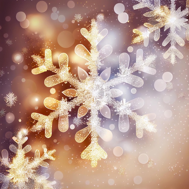 Premium AI Image  Christmas background with glitter snowflakes