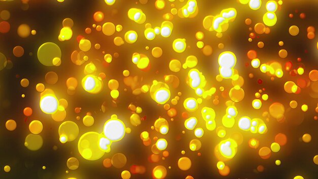 Christmas background with glittering gold circles bokeh Computer generated 3d rendering