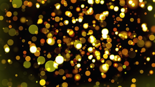 Рождественский фон с блестящими золотыми кругами боке Компьютер сгенерировал 3d-рендеринг