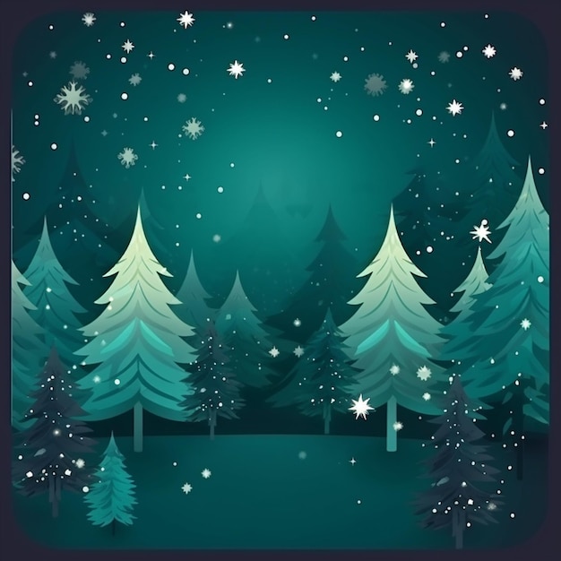 Photo christmas background with a green background and snowflakes