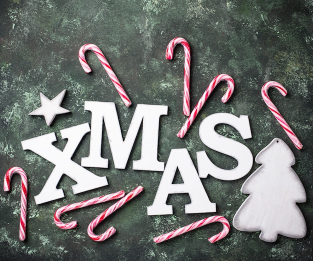 Christmas background with letters XMAS