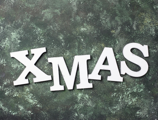 Christmas background with letters XMAS