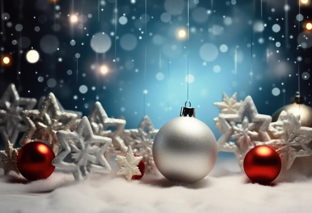 Photo christmas background with new year decorations