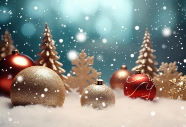 Christmas background with new year decorations