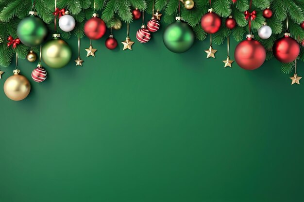 Photo christmas background with ornaments and decorations