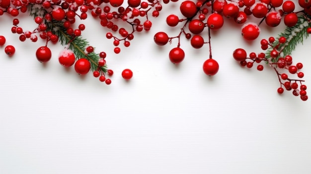Christmas background with red balls Illustration AI GenerativexA