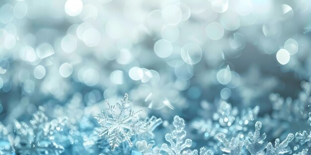 Christmas background with snowflakes and bokeh lights Generative AI illustrations