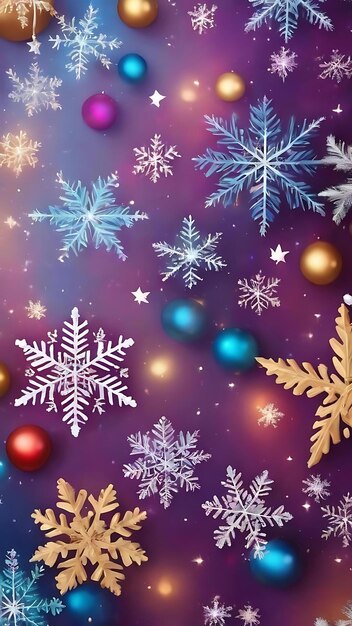 Christmas background with snowflakes and stars design