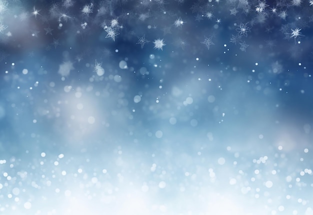 Рождественский фон с снежинками и звездами