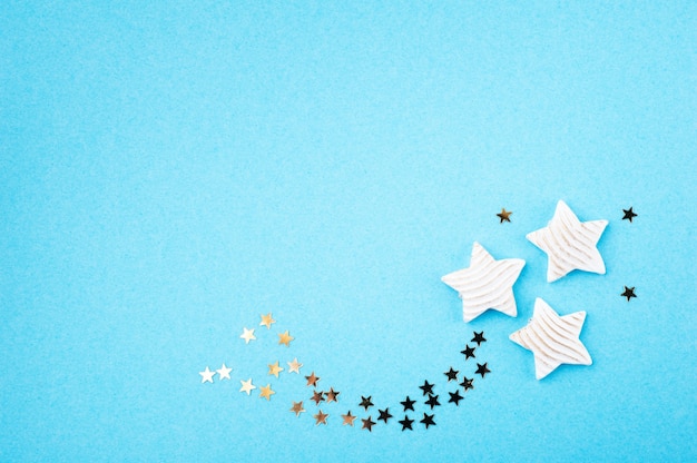 Christmas background with white stars