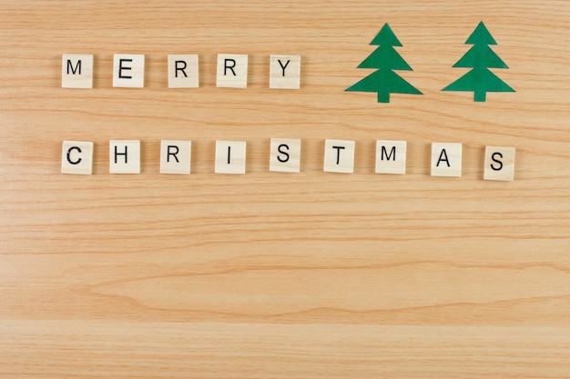 Christmas background - wooden word 