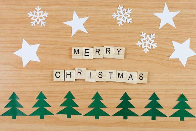 Christmas background - wooden word 