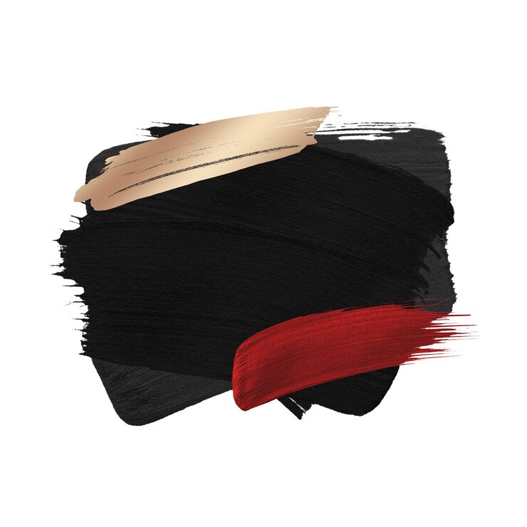 Photo christmas badge png sticker abstract black and gold brush stroke texture