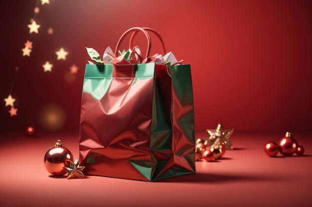 Photo christmas bag illustration