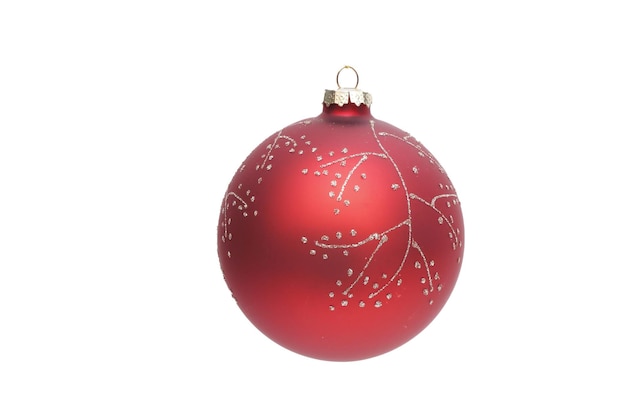 クリスマスボール、白い背景の上の美しいクリスマスのおもちゃ