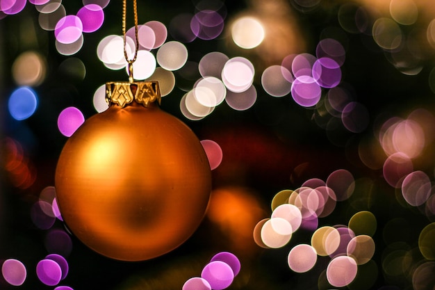 Christmas ball on bokeh background