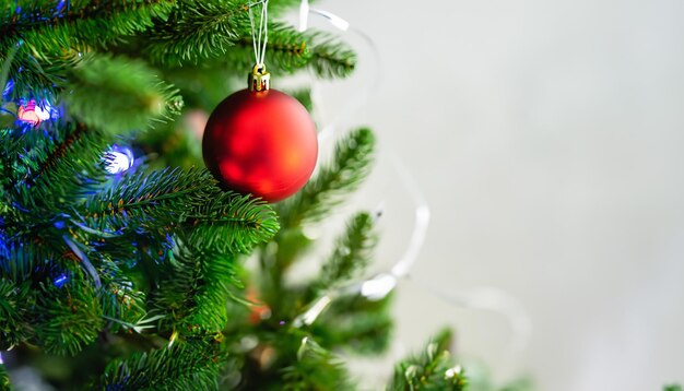 A christmas ball for the christmas tree closeup of the christmas decor new year and chris