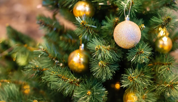 A Christmas ball for the Christmas tree Closeup of the Christmas decor New Year and Chris