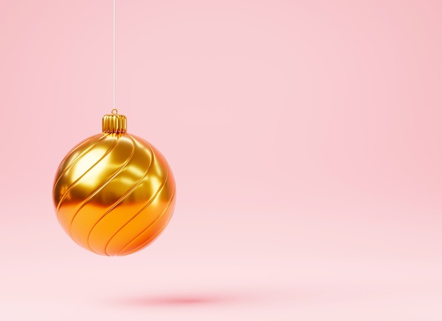 Christmas ball colorful decoration hanging 3D rendering illustration