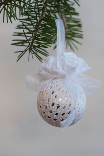 Christmas ball hanging on the tree