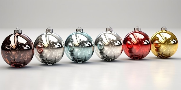 christmas ball hanging with blurred light background merry christmas