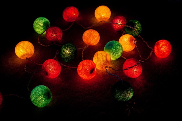 Christmas ball lights background.