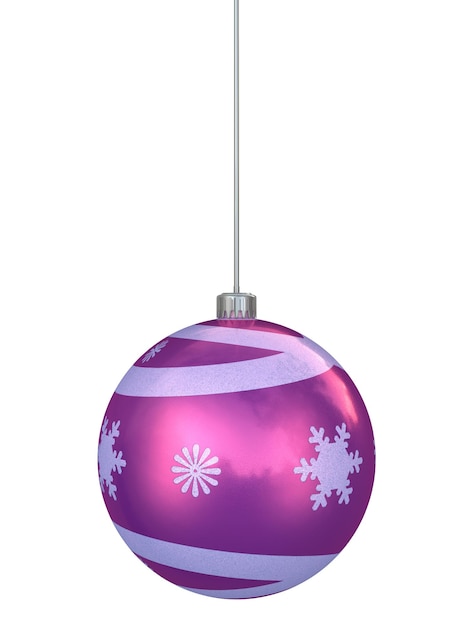 Christmas ball shape decorations render (isolated on white and clipping path)