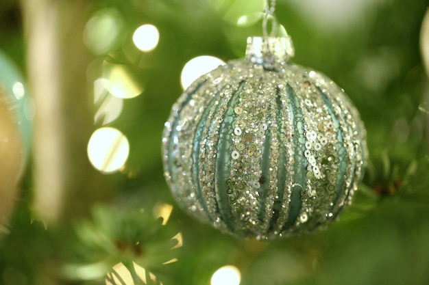 Christmas ball on tree decoration. 