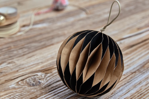 Christmas ball on wooden background