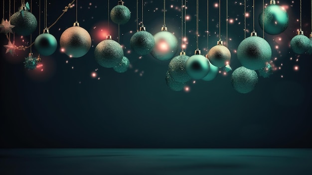 Christmas balls on background Generative ai