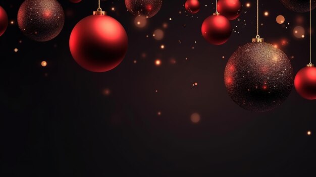 Christmas balls on background Generative ai