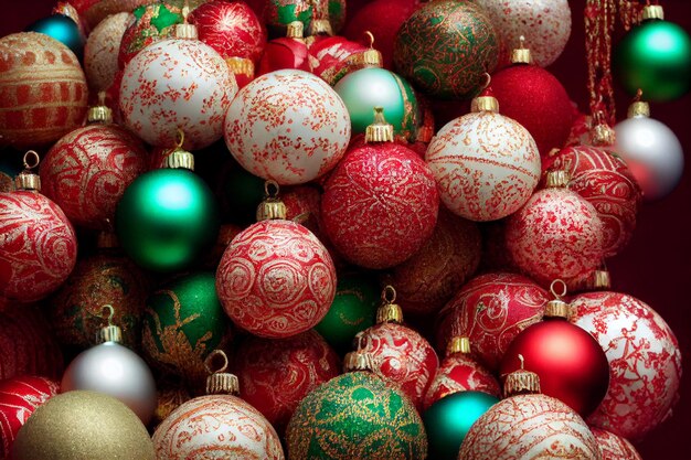 Photo christmas balls background