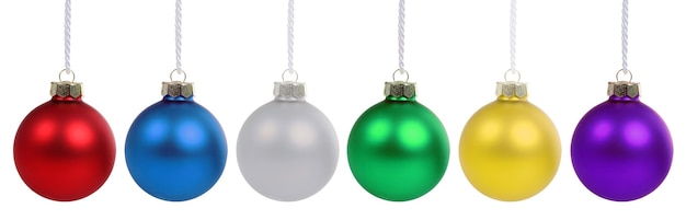 Photo christmas balls baubles ball bauble deco decoration isolated on white