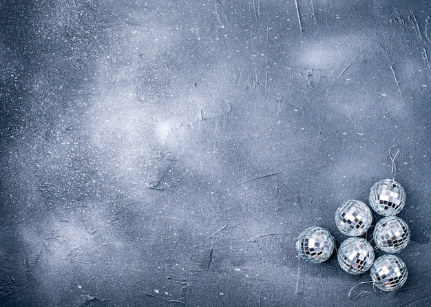 Christmas balls on a black background