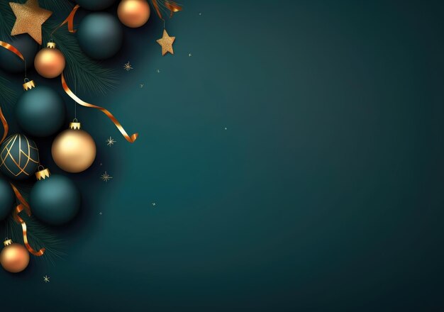 Christmas balls on blue background