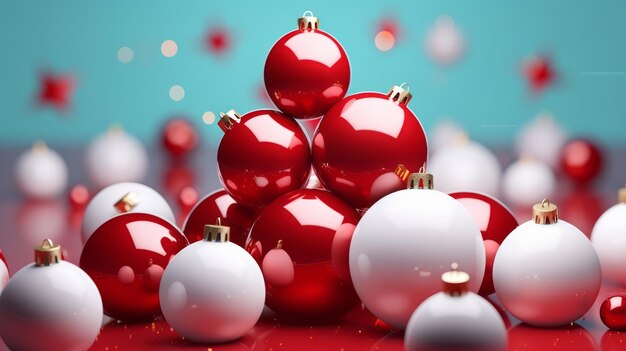 Photo christmas balls christmas tree decorations muticolor christmas balls in modern design style