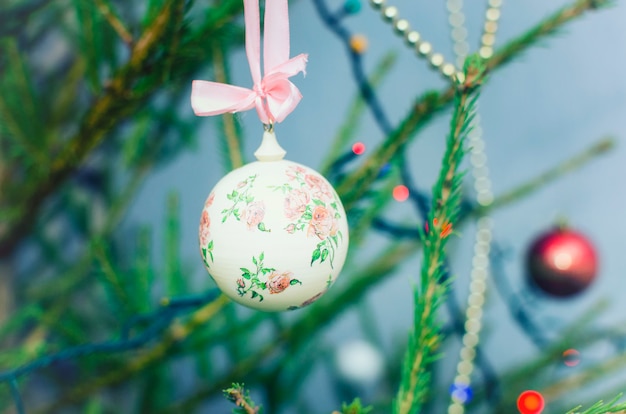 Christmas balls on christmas tree