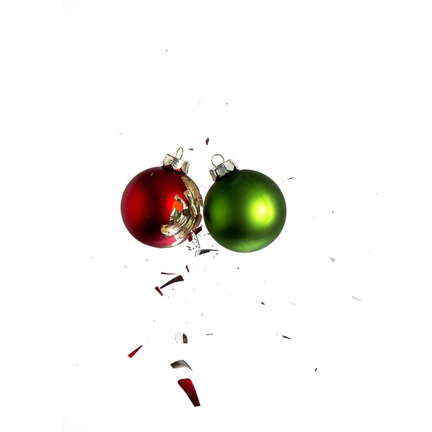 Christmas balls crashed