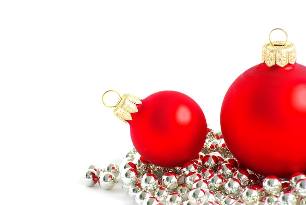 Christmas balls isolated on the white background