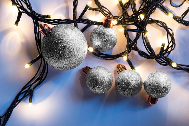 Christmas balls and lights