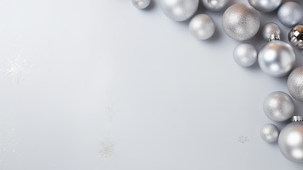 Photo christmas balls on pastel background flat lay top view with copy space